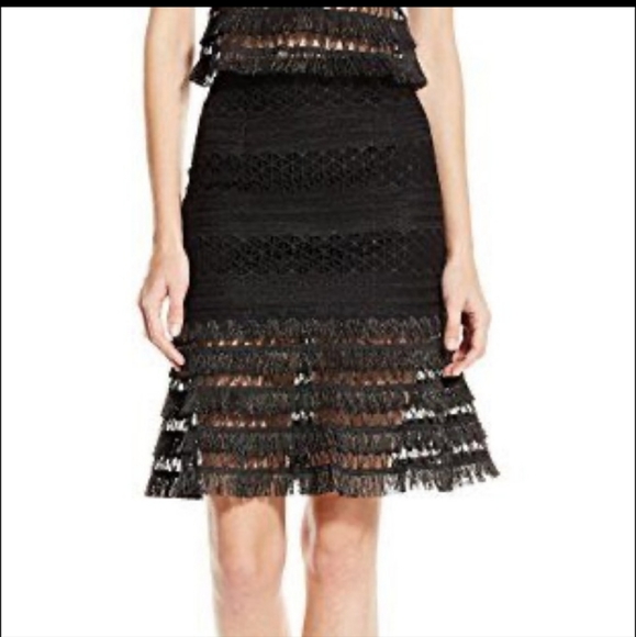 NWT JONATHAN SIMKHAI BLACK KNEE LENGTH MERMAID SKIRT SIZE 2 $445 - Picture 2 of 6
